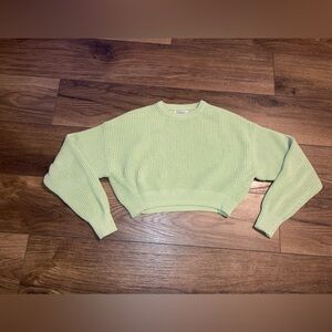 Reformation green knit cropped sweater size xs